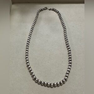 Vintage sterling silver beaded necklace